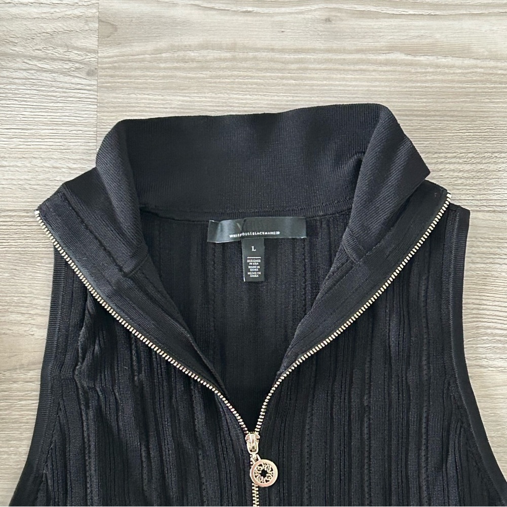 Half Zip Rib Halter Sweater Tank - Picture 4 of 7